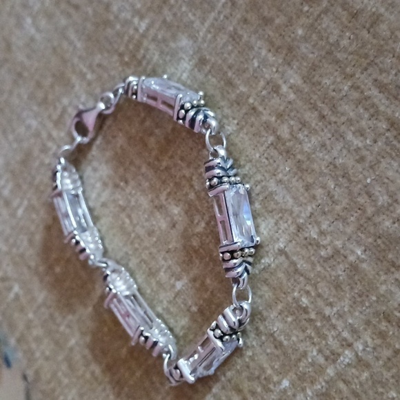 Silver Tone Clear Crystal Bracelet - Picture 1 of 7
